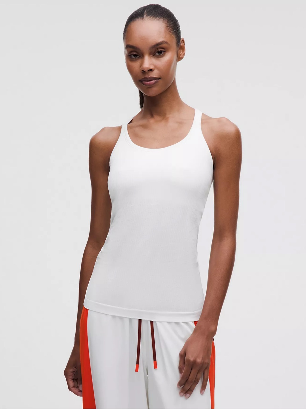 Lululemon Athletica White Ribbed Tank Top